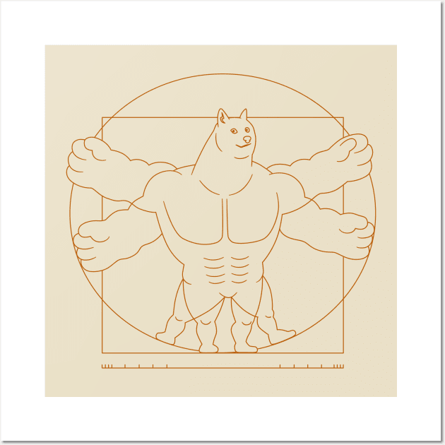 Vitruvian Swole Doge Wall Art by dreambeast.co